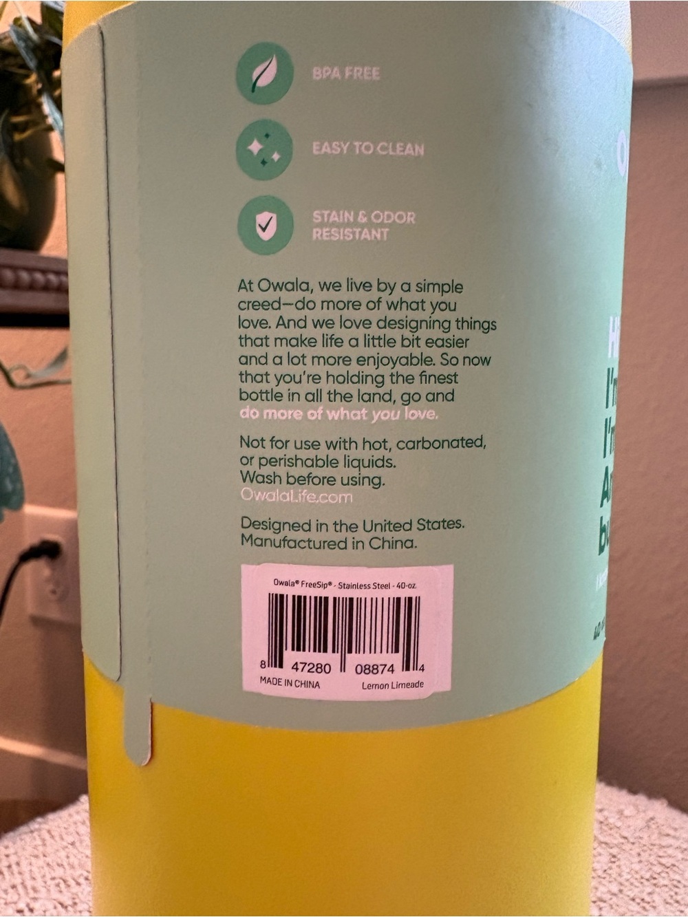 ✨NEW✨ Genuine Owala FreeSip 40oz Yellow Insulated Water Bottle - Leak Proof - Picture 3 of 5